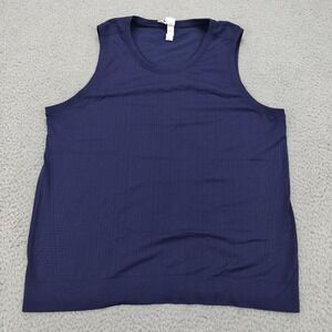 Athleta Tank‎ Top Mens Large Navy Blue Sleeveless Athletic Mesh Lightweight Gym